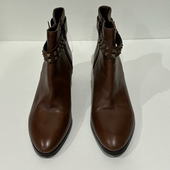 FRANCO SARTO Women’s Studded Genuine Leather Heeled Ankle Boot - brown, size 7.5 - Picture 4 of 9